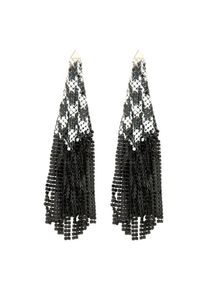 Paco Rabanne Ohrringe - Knitted Design Earrings With Intricate Beadwork - Gr. unisize - in Silber - für Damen