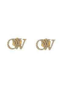 Off-White Ohrringe - Distinctive Logo Earrings With Crystal Embellishme - Gr. unisize - in Gold - für Damen