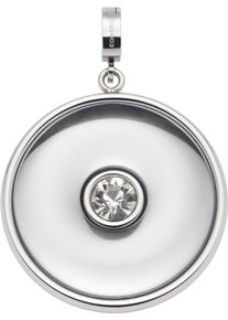 Leonardo Damen Charm-Einhänger "Anhänger Dorma Clip & Mix, 024370"edelstahlfarben, grau, kristallweiß, grau, kristallweiß, Edelstahl, Charms, mit