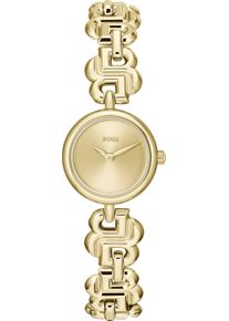 BOSS Damen Quarzuhr "DOUBLE B DRESSY"goldfarben, Armbanduhren, Armbanduhr, Damenuhr, Edelstahlarmband, analog