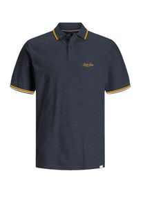 Jack & Jones JACK & JONES Herren Poloshirt "JORTEN POLO SS BMUSS25"navy blazer detail:melange, modisch, Gr. S, meliert, Jersey, Obermaterial: 50% Baumwolle, 50%