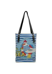 Umh&auml;ngetasche DOGO "Tall Bag Damen Schultertasche Cats On The Beach Damen", Damen, Gr. B/H/T: 40cm x 34cm x 10cm onesize, rot, Taschen Umh&auml;ngetasche, Handgefertigt