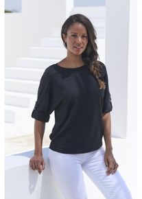 Vivance 2-in-1-Shirt 'zum Krempeln' schwarz Gr. 32/34 für Damen. Mit Rundhals. Lässig Geschnitten. Nachhaltig.