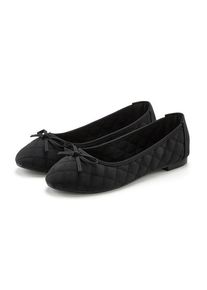 Lascana Ballerina 'Slipper, Schlüpfschuh' schwarz Gr. 36 für Damen. Mit Ziernähte, Schleife