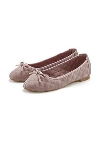 Lascana Ballerina 'Slipper, Schlüpfschuh' pink Gr. 36 für Damen. Mit Ziernähte, Schleife