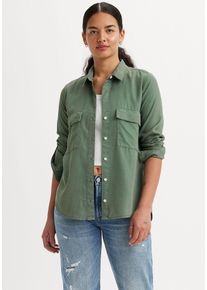 Levi's LEVI'S Damen Hemdbluse "DOREEN UTILITY SHIRT RE"schwarz fores, casual, Gr. M, Web, Obermaterial: 100% Lyocell, Blusen, in gewaschener Optik