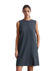 Marc O'Polo MARC O'POLO Damen Midikleid "aus Leinen-Viskose-Stretch"muted blau, Gr. 46, unifarben, Obermaterial: 55% Leinen, 42% Viskose, 3% Elasthan; Futter: