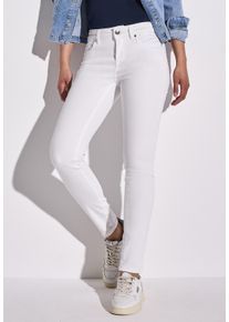 Street One Damen 5-Pocket-Jeans "Style YORK"optic weiß washed, casual, Gr. 34, unifarben, Denim/Jeans, Obermaterial: 81% Baumwolle, 17% Polyester, 2%