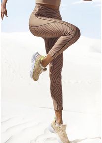 active by Lascana LASCANA ACTIVE Leggings braun Gr. XS (32/34) für Damen. Mit Logodruck. Eng