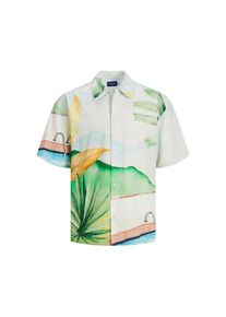 Jack & Jones Jack & Jones Hemd Kurzarmhemd LANDSCAPE SHIRT mit Kentkragen, Knopfleiste und All-Over-Print