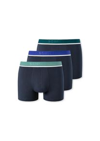 Schiesser Boxershorts Shorts im 3 Pack Organic Cotton mit Webgummibund in dunkelblau