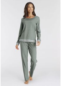 Vivance Dreams Pyjama beige Gr. 32/34 für Damen. Mit Rundhals. Basic. Nachhaltig.