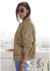 French Connection Blouson beige Gr. XS (32/34) für Damen. Mit Badge. Lässig Geschnitten. Nachhaltig.