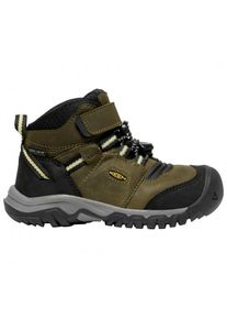 Keen Ridge Flex Mid WP Wanderschuhe Kinder Wandern (Gr 8K |schwarz/oliv |wasserdicht)