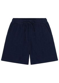 KnowledgeCotton Apparel Posey Fit Mid-Rise Dobby Shorts Damen (Gr M |blau)