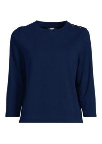 LANDS' END Shirt mit Schulterkn&ouml;pfen, Damen,  Blau, Baumwolle, by Lands' End