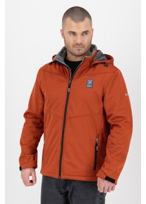 LPO Herren Softshelljacke "LARON 2 MN"picante mel, sportlich, Gr. 48, 100% Polyester, Jacken, abnehmbare Kapuze