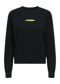 Only Damen Sweatshirt "ONLPHILEA L/S FRUIT O-NECK UB SWT"schwarz print:avocado, modisch, Gr. XS, bedruckt, Sweatware, Obermaterial: 80% Baumwolle,