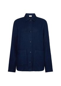 KnowledgeCotton Apparel Loose Fit Dobby Overshirt Freizeitjacke Damen (Gr L |blau)