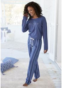 Vivance Dreams Pyjama mehrfarbig Gr. 32/34 für Damen. Rundhals und Allover-Druck, Print, Druck. Bequem. Nachhaltig.
