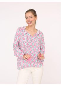 Zwillingsherz Damen Schlupfbluse ""Ovale Ranken""mittelpink, modisch, Gr. SM, gemustert, Obermaterial: 100% Viskose, Blusen, mit besonderem Muster,