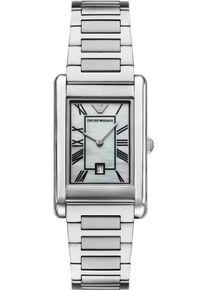 Emporio Armani Damen Quarzuhredelstahlfarben, Armbanduhren, Armbanduhr, Damenuhr, Herrenuhr, Edelstahlarmband, analog, Tag