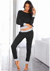 Vivance Dreams Pyjama mehrfarbig Gr. 36/38 für Damen. Rundhals und Allover-Druck. Basic. Nachhaltig.