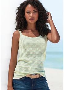 Vivance Stricktop 'mit Streifenstruktur' mehrfarbig Gr. 32/34 für Damen. Mit Rundhals. Normal. Nachhaltig.