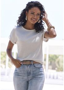 Vivance Kurzarmshirt 'aus weicher Piqué-Qualität' beige Gr. 32/34 für Damen. Mit Rundhals. Lässig Geschnitten. Nachhaltig.