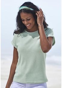 Vivance Kurzarmshirt 'aus weicher Piqué-Qualität' grün Gr. 32/34 für Damen. Mit Rundhals. Lässig Geschnitten. Nachhaltig.