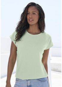 Vivance Kurzarmshirt 'aus bügelfreier Strukturqualität' grün Gr. 32/34 für Damen. Mit Rundhals. Bequem. Nachhaltig.