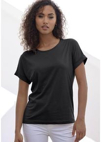 Copenhagen Studios T-Shirt 'mit dezentem Logoprint hinten' schwarz Gr. L (40) für Damen. Rundhals und Logodruck. Bequem. Nachhaltig.