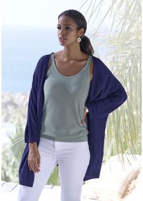 Vivance Cardigan 'aus weicher Viskose-Qualität' blau Gr. 32/34 für Damen. Lässig Geschnitten. Nachhaltig.