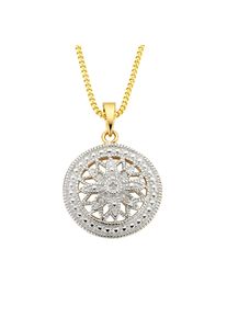 Diamonds by Ellen K. Halskette Silber 925 vergoldet mit 5x Diamant zus. 0,05ct.