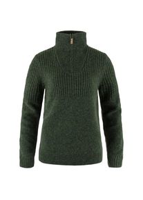 Fjällräven Fjällräven Övik Half Zip Knit Wollpullover Damen Alltag (Gr XS |grün/oliv)