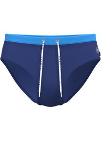 Bugatti Herren Badeslip "Birk"navy, weiß, blau, Gr. 8, unifarben, Polyamid, Elasthan, Badehosen, mit kontrastfarbenen Details