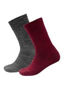 DEVOLD Daily Merino Medium Sock 2-Pack Multifunktionssocken Kinder (Gr 28-30 |rot)
