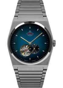 RUHLA Herren Automatikuhr "Space Control Automatik"silberfarben, dunkelblau, Armbanduhren, Armbanduhr, Herrenuhr, Mechanische Uhr, Saphirglas, Made