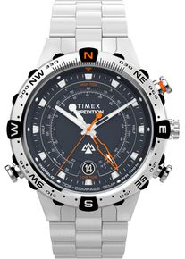 Timex Herren Quarzuhr "TIDE/TEMP/COMPASS"silberfarben, Armbanduhren, Armbanduhr, Herrenuhr,Edelstahlarmband,Datum, bis 10 bar wasserdicht