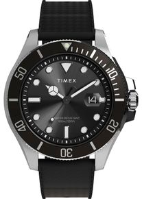 Timex Herren Quarzuhr "HARBORSIDE COAST"schwarz, Armbanduhren, Armbanduhr, Herrenuhr,Kunststoffarmband,Datum, bis 10 bar wasserdicht