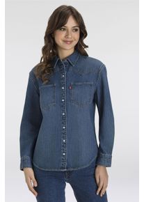 Levi's LEVI'S Damen Jeansbluse "TEODORA WESTERN SHIRT"verified vintage top, casual, Gr. XS, Denim/Jeans, Obermaterial: 100% Baumwolle, Blusen, mit