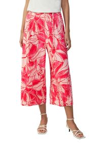 Damen Stoffhosefuchsia weiß, casual, Gr. 34, s.Oliver BLACK LABEL, bedruckt, Strukturmuster, Obermaterial: 95% Polyester, 5% Elasthan, Hosen, mit