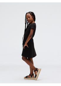 Mädchen Skaterkleid "PUNTO EMBROIDERY DRESS", schwarz, casual, Gr. 6, Calvin Klein Jeans, unifarben, Jersey, Obermaterial: 66% Viskose, 30% Polyamid,