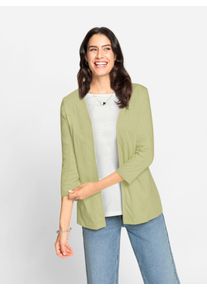 Inspirationen Damen Shirtjacke "Shirtjacke", grün, Gr. 36, unifarben, 100% Baumwolle, Shirts