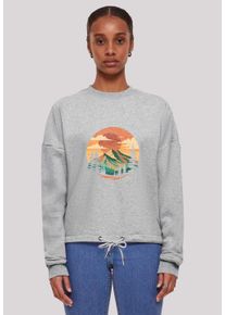 F4NT4STIC Damen Sweatshirt "Sonnenuntergang Berglandschaft", grau, casual, Gr. S, Obermaterial: 65% Baumwolle, 35% Polyester, Sweatshirts, Premium