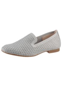 Gabor Damen Slipper, Gr. 40, grau, Textil, Ziegenveloursleder, feminin, Schuhe, Blockabsatz, Loafer, Bequemschuh mit funkelnden Strass-Steinen