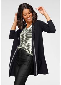 Laura Scott Damen Longstrickjacke, schwarz, feminin, Gr. 36, unifarben, Strick, Obermaterial: 45% Viskose, 35% Polyamid, 20% Polyester, Strickjacken,