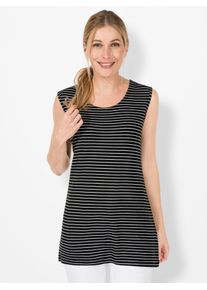 Casual Looks Damen 2-in-1-Shirt "Shirt + Top", schwarz, Gr. 38, unifarben, gemustert, gestreift, mehrfarbig, 95% Viskose, 5% Elasthan, Shirts