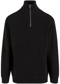 Urban Classics Herren Sweater "Urban Classics Rib Basic Troyer", schwarz, Gr. XL, unifarben, 100% Baumwolle, Sweatshirts