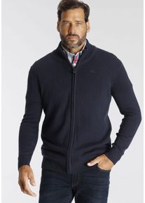 MAN'S WORLD MAN'S WORLD Herren Strickjacke "neue Farben", blau, Basic, Gr. L, unifarben, Grobstrick, Obermaterial: 50% Baumwolle, 50% Polyacryl, Strickjacken,